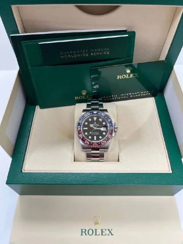 Rolex Steel GMT-Master II Blue And Red